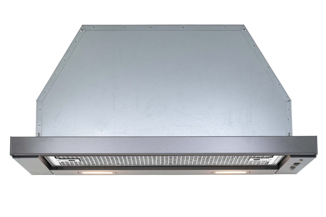 Pacific PTS-E30AS Telescope slide-out hood, 3 Speed, 500 CFM, LED Lighting , Stainless Steel, 30"