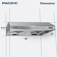Load image into Gallery viewer, Pacific PR-1230BSX Eco Range Hood, 2 Speed, 4W LED, Stainless Steel, 30&quot;
